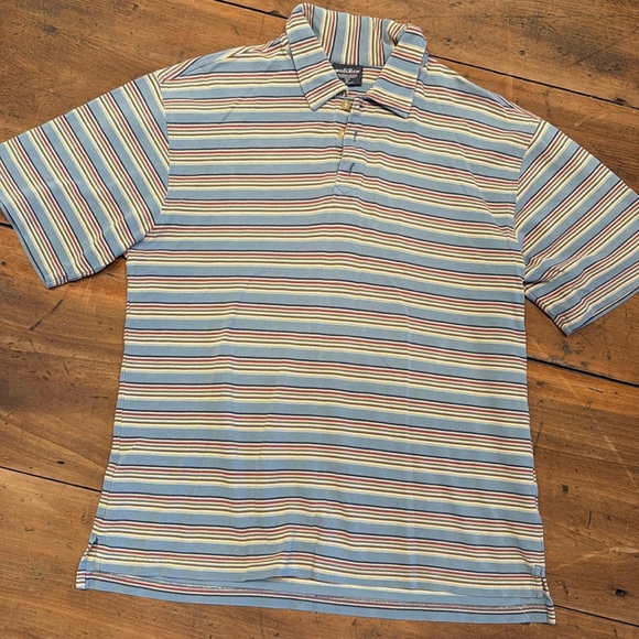 Vintage Mens Woolrich Striped Polo 100% Cotton Small / Medium - Picture 1 of 8